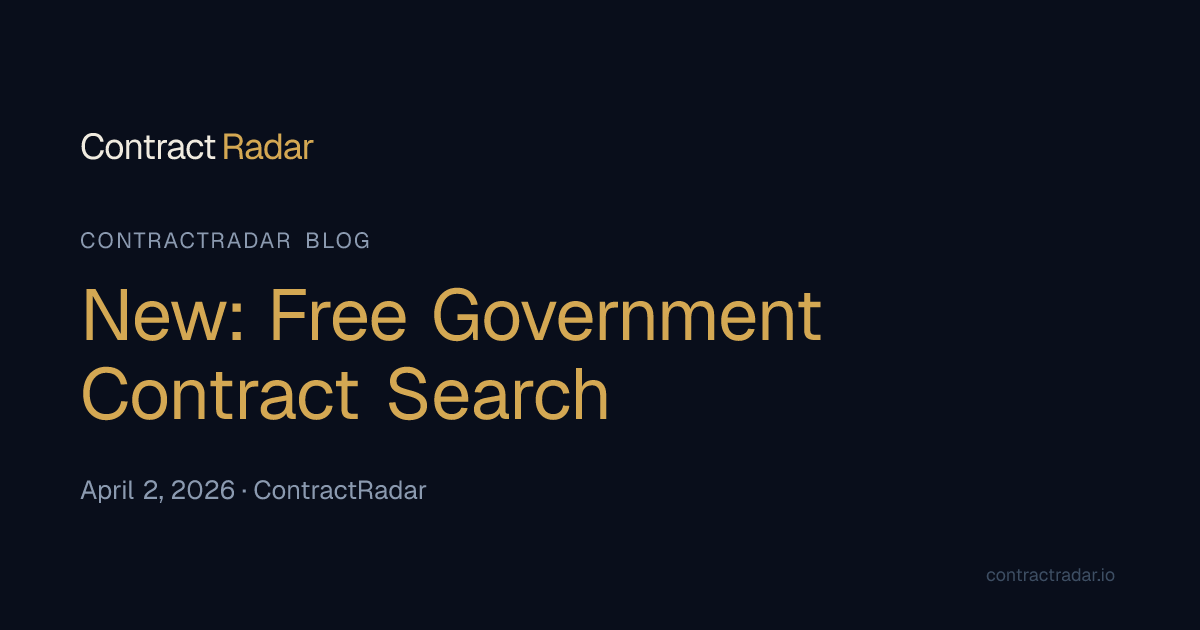 New: Free Government Contract Search | ContractRadar