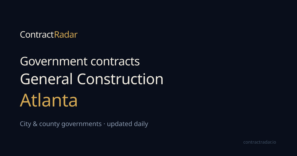 General Construction Contracts in Atlanta | ContractRadar