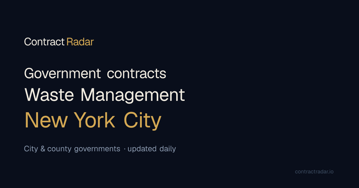 Waste Management Contracts in New York City — 6 Open