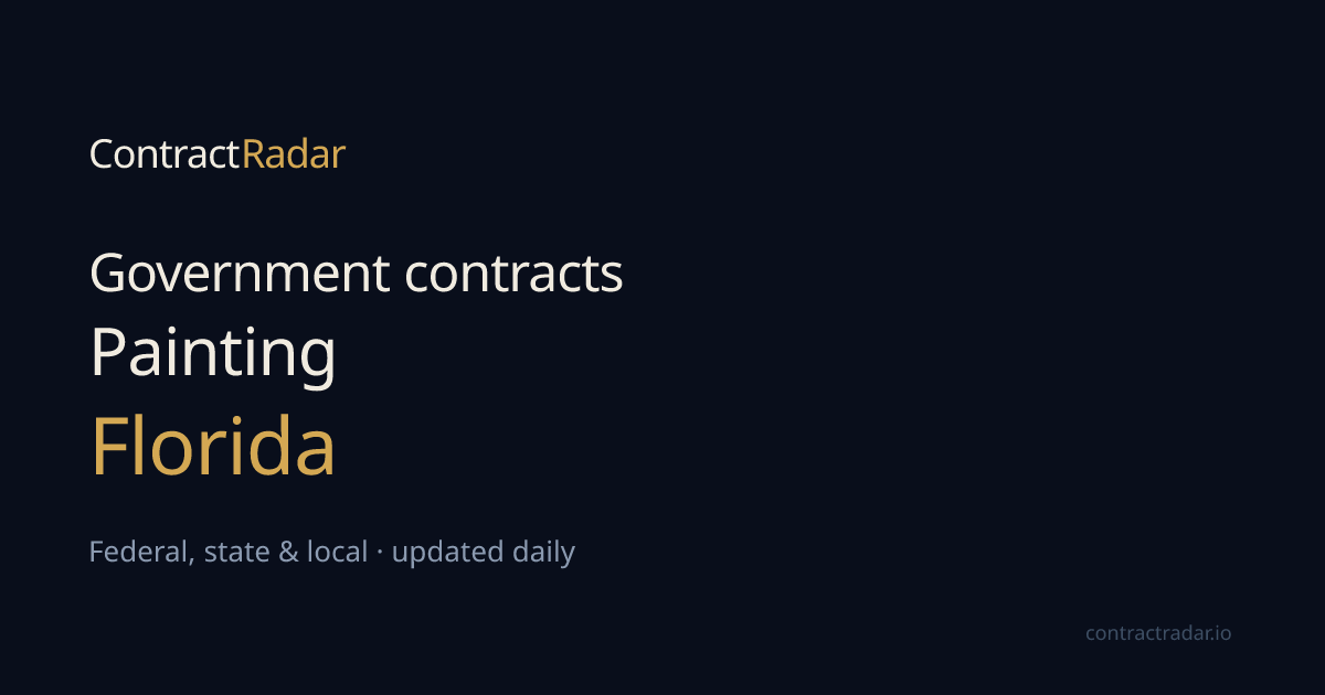 55 Open Painting Contracts in Florida | ContractRadar