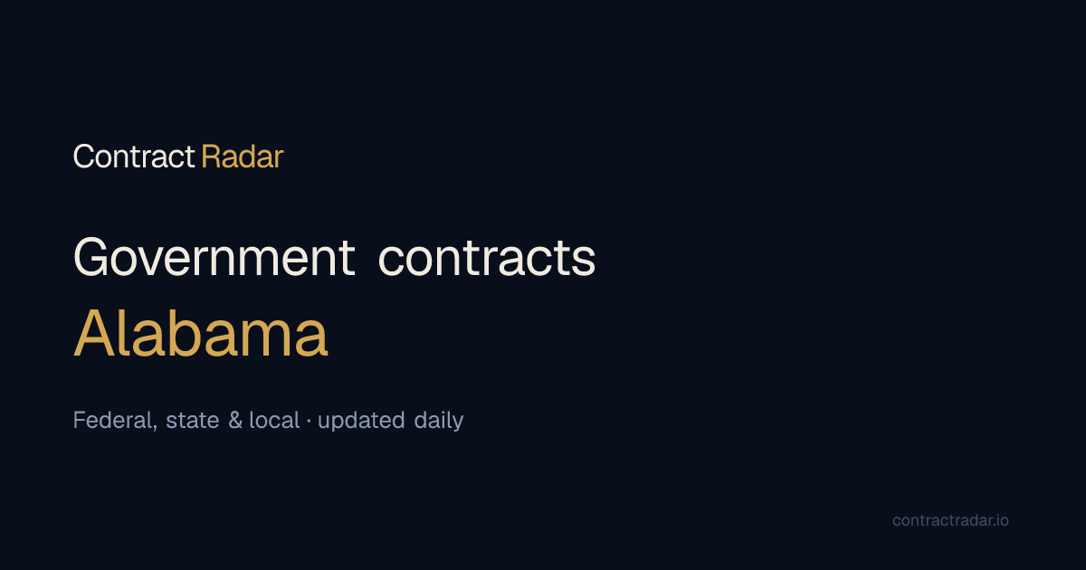 Open Alabama Government Contracts | ContractRadar
