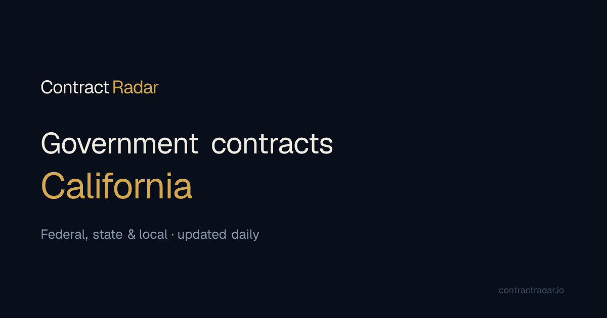 Open California Government Contracts | ContractRadar