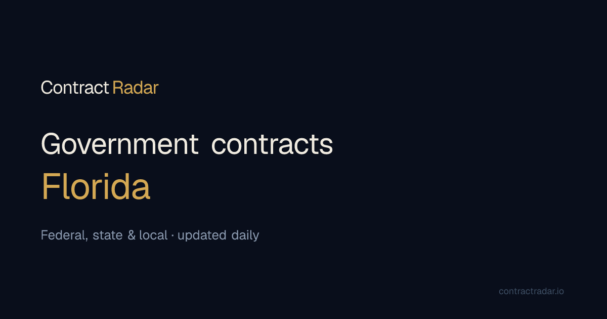 Florida Government Contracts — 1,001 Open | ContractRadar