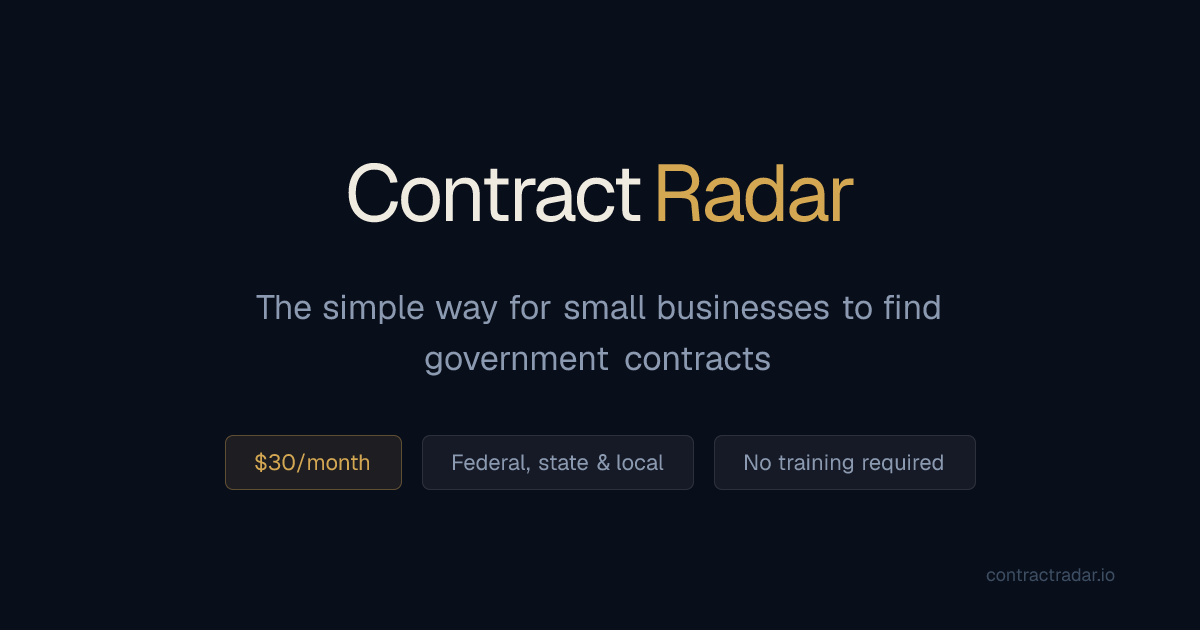 Find Federal, State & Local Contracts - Free | ContractRadar
